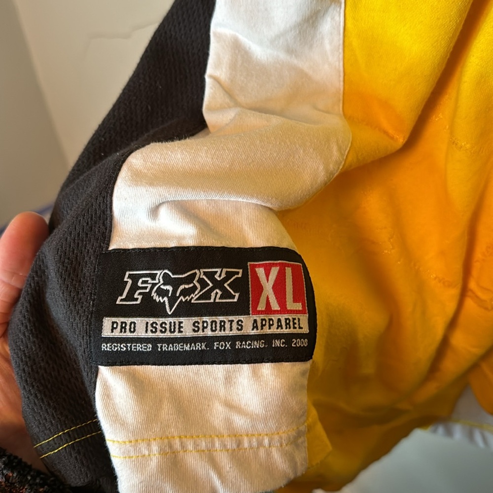 Vintage Fox Racing Motocross Long Sleeve Yellow & Black Jersey Shirt Size XL - Picture 7 of 7